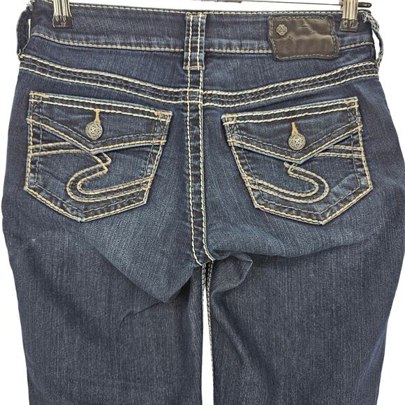 Silver jeans Co Womans size W26/L29 Suki Mid Flap Skinny Denim Blue Jeans Y2K - Picture 2 of 9